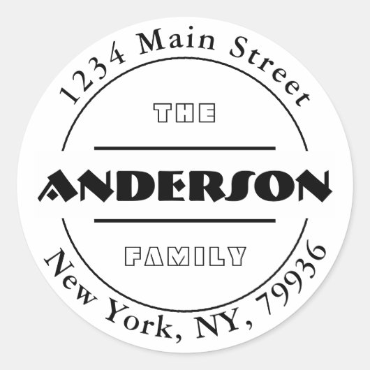 Maak Je Eigen Ronde Retouradres Ronde Sticker (Voorkant)