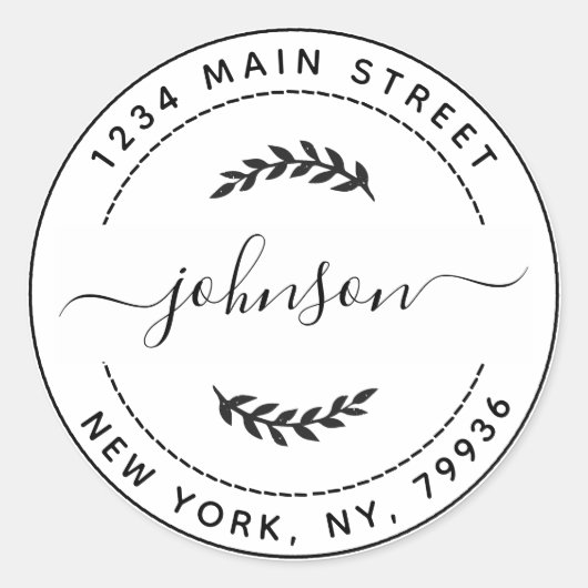 Maak Je Eigen Ronde Retouradres Ronde Sticker (Voorkant)