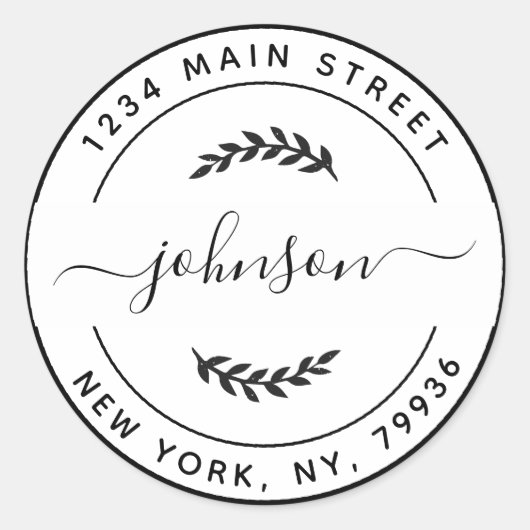 Maak je eigen ronde retouradres ronde sticker (Voorkant)