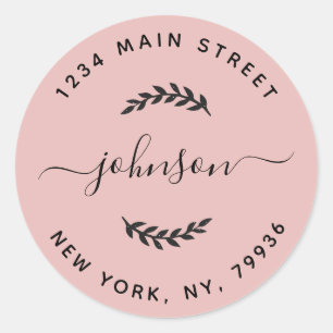 Maak Je Eigen Ronde Retouradres Rose Goud Sticker