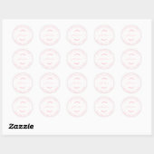 Maak Je Eigen Ronde Retouradres Roze Wit Sticker (Vel)