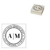 Maak Je Eigen Ronde Retouradres Rubberstempel (Gestempeld)