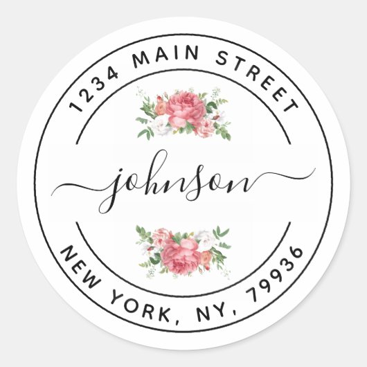 Maak Je Eigen Ronde Retouradres Sticker (Voorkant)