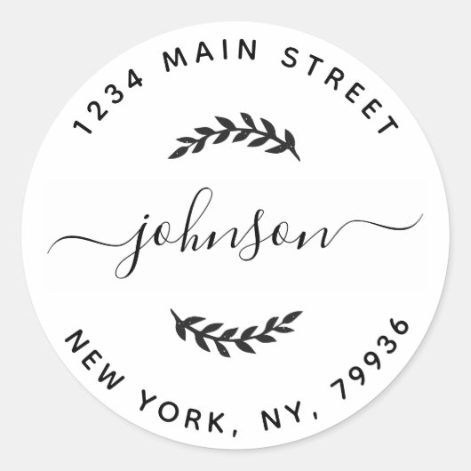 Maak Je Eigen Ronde Retouradres Sticker (Voorkant)