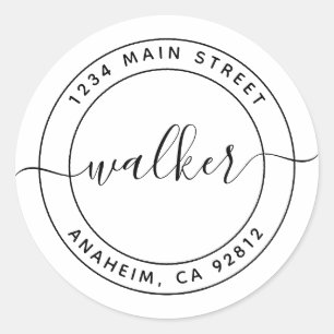 Maak Je Eigen Ronde Retouradres Sticker
