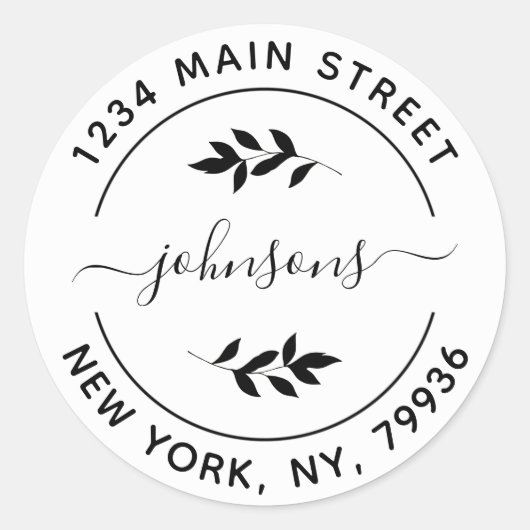Maak Je Eigen Ronde Retouradres Sticker (Voorkant)