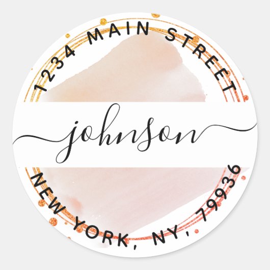 Maak Je Eigen Ronde Retouradres Sticker (Voorkant)