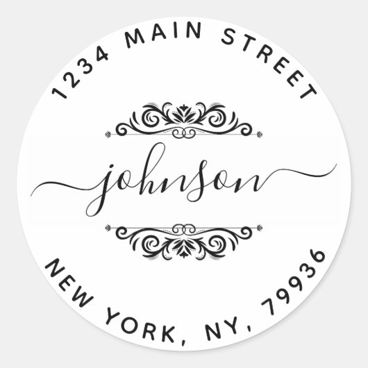 Maak Je Eigen Ronde Retouradres Sticker (Voorkant)