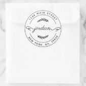 Maak Je Eigen Ronde Retouradres Sticker (Tas)