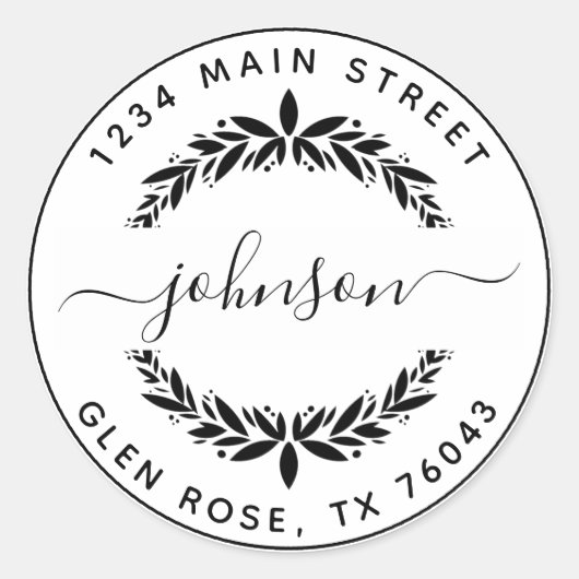Maak Je Eigen Ronde Retouradres Sticker (Voorkant)