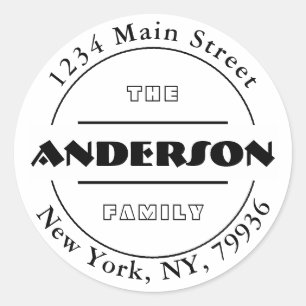 Maak Je Eigen Ronde Retouradres Sticker