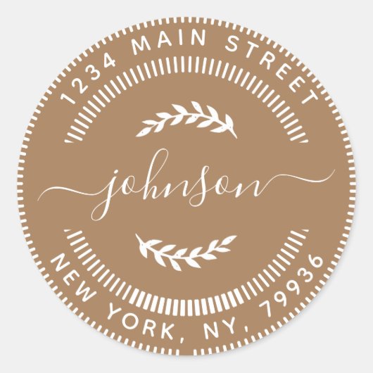 Maak Je Eigen Ronde Retouradres Sticker (Voorkant)