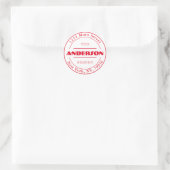 Maak Je Eigen Ronde Retouradres Sticker (Tas)