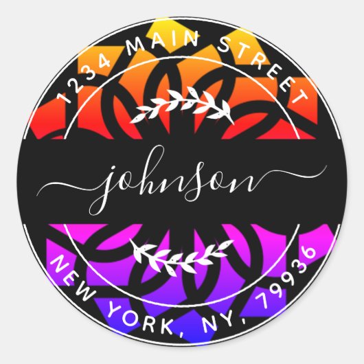 Maak Je Eigen Ronde Retouradres Sticker (Voorkant)
