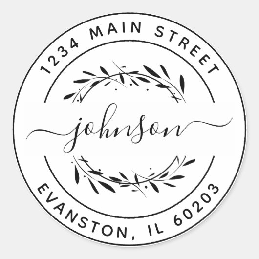 Maak Je Eigen Ronde Retouradres Sticker (Voorkant)