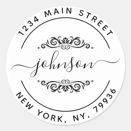 Maak Je Eigen Ronde Retouradres Sticker (Voorkant)
