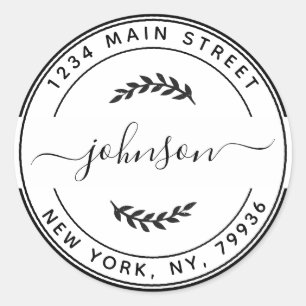 Maak Je Eigen Ronde Retouradres Sticker