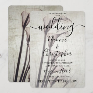 Maak je eigen Röntgen-Sepia-Calla-Lilies-Bruiloft Kaart