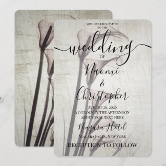 Maak je eigen Röntgen-Sepia-Calla-Lilies-Bruiloft Kaart