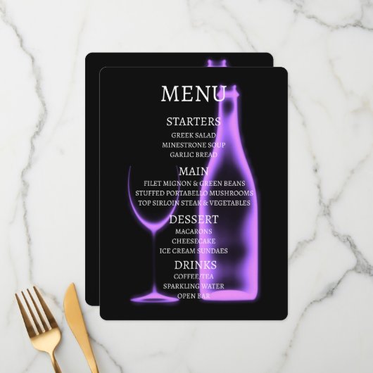 Maak Je Eigen Röntgen Wijn Glas & Fles Menu (Voorkant / Achterkant in situ)