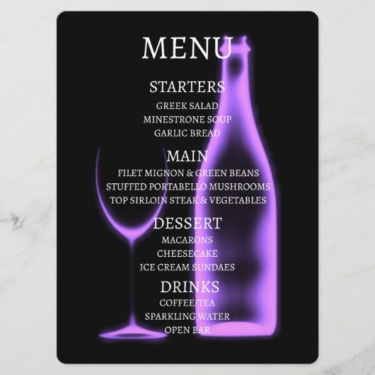 Maak je eigen Röntgen-wijnglas en -fles Menu (Voorkant)