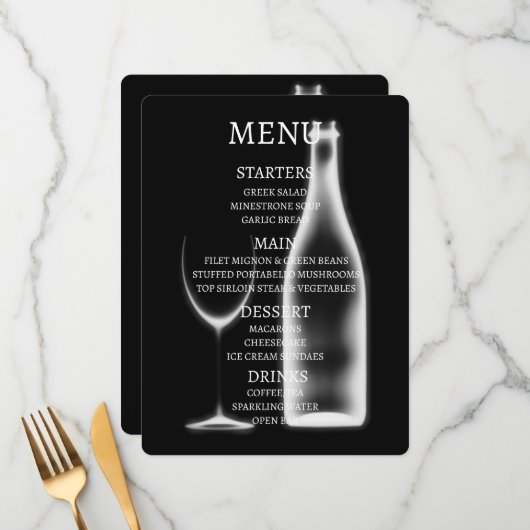 Maak je eigen Röntgen-wijnglas en -fles Menu (Voorkant / Achterkant in situ)