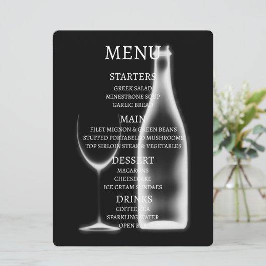 Maak je eigen Röntgen-wijnglas en -fles Menu (Staand voorkant)