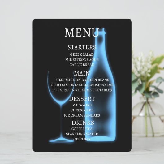 Maak je eigen Röntgen-wijnglas & fles Menu (Staand voorkant)