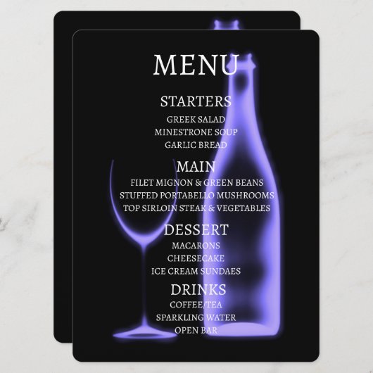 Maak je eigen Röntgen wijnglas & fles Menu (Voorkant / Achterkant)