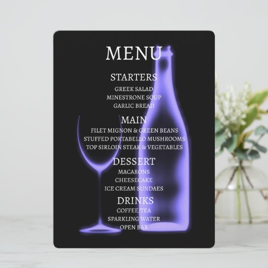 Maak je eigen Röntgen wijnglas & fles Menu (Staand voorkant)