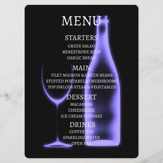Maak je eigen Röntgen wijnglas & fles Menu (Voorkant)