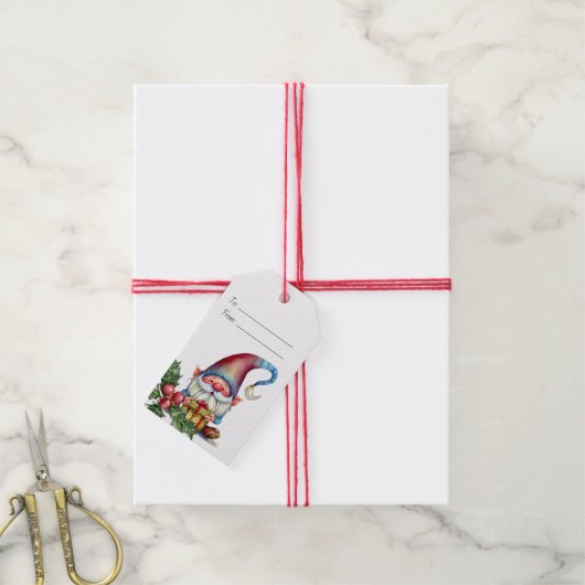 Maak Je Eigen Rood & Blauw Kabouter Cadeau Cadeaulabel (Met Touw)