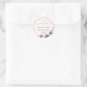 Maak Je Eigen Rose Gouden Geometrische Lijst Ronde Sticker (Tas)