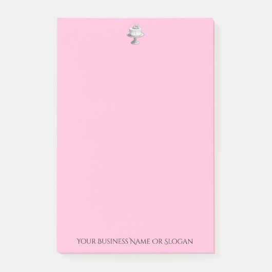 Maak Je Eigen Roze Bakkerij Bedrijf Aangepaste Tek Post-it® Notes (Voorkant)