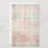 Maak Je Eigen Roze Blauwe Geruite Grunge Briefpapi Briefpapier (Achterkant)