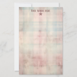 Maak Je Eigen Roze Blauwe Geruite Grunge Briefpapi Briefpapier