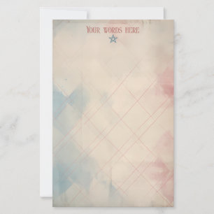 Maak je eigen roze blauwe Harlekijn Grunge Briefpapier