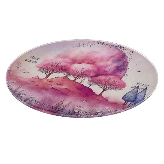 Maak Je Eigen Roze Boom Landschap Snijplank (Hoek)