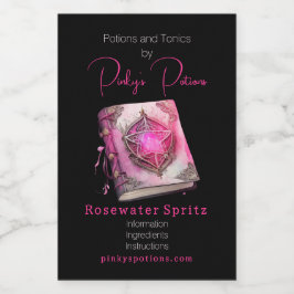 Maak Je Eigen Roze Pentagram Grimoire Apotheek Voedselcontainer Etiket