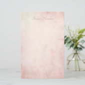Maak Je Eigen Roze Shabby Chic Grunge Briefpapier (Staand voorkant)
