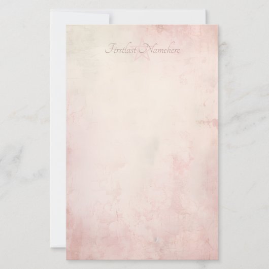 Maak Je Eigen Roze Shabby Chic Grunge Briefpapier (Voorkant)
