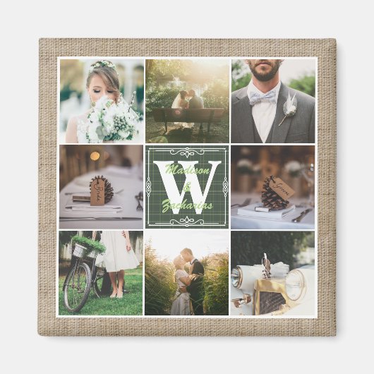 Maak je eigen Rustic Weddenschap-instagram Collage Magneet (Voorkant)