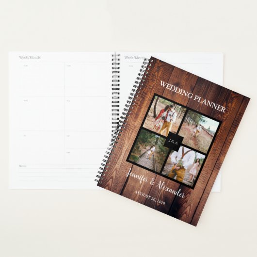 Maak je eigen rustieke fotocollage bruiloft planner (Display)