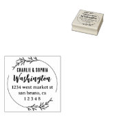 Maak je eigen rustieke krans paar retour adres rubberstempel (Gestempeld)