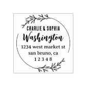 Maak je eigen rustieke krans paar retour adres rubberstempel (Afrduk)