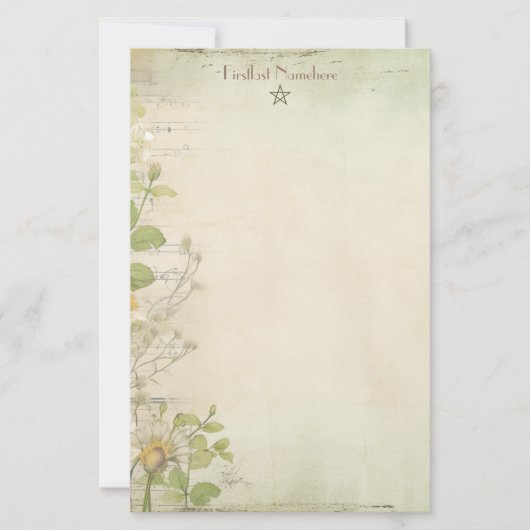 Maak Je Eigen Rustieke Rozen Madeliefjes Briefpapi Briefpapier (Voorkant)