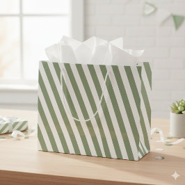 Maak Je Eigen Salie Groene Witte Gestreepte Patroo Groot Cadeauzakje