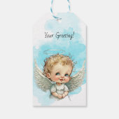 Maak je eigen schattige baby-kerstengel cadeaulabel (Achterkant)