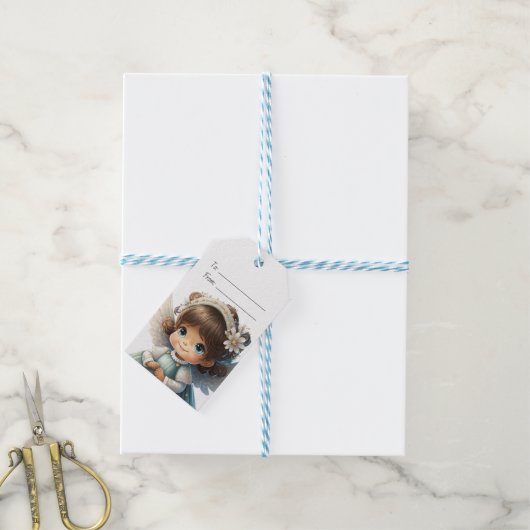 Maak Je Eigen Schattige Bruinharige Kerstengel Mei Cadeaulabel (Met Touw)