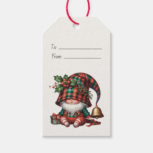 Maak Je Eigen Schattige Verlegen Kerstmis Plaid Gn Cadeaulabel (Voorkant)